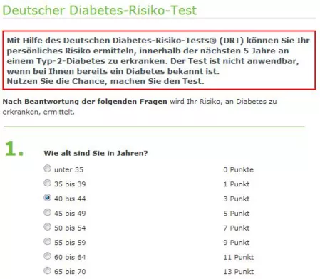 Grafik Deutscher Diabetes-Risiko-Test