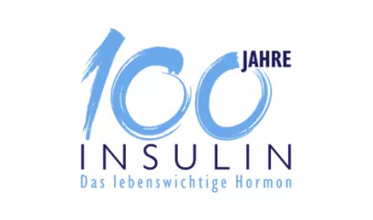 Logo 100 Jahre Insulin mit Claim Hero-Bild