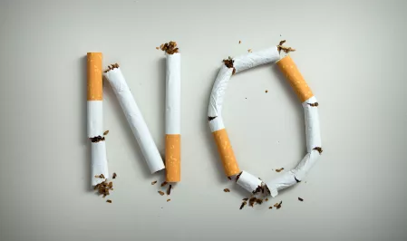Zigaretten gelegt als "No"